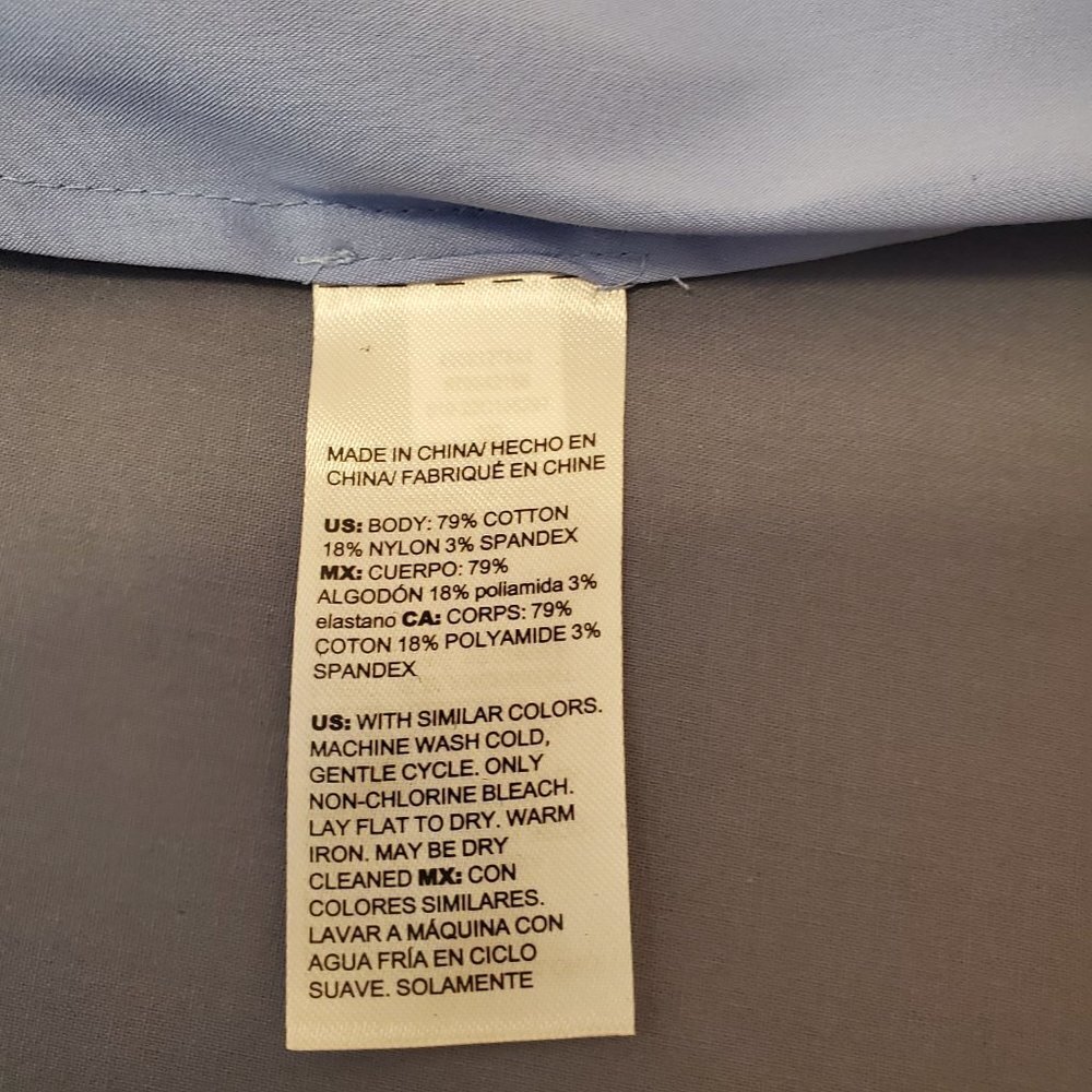 Chico's Poplin Side Slit Shirt, Size 2, Blue Veil. NWT. - Picture 6 of 9